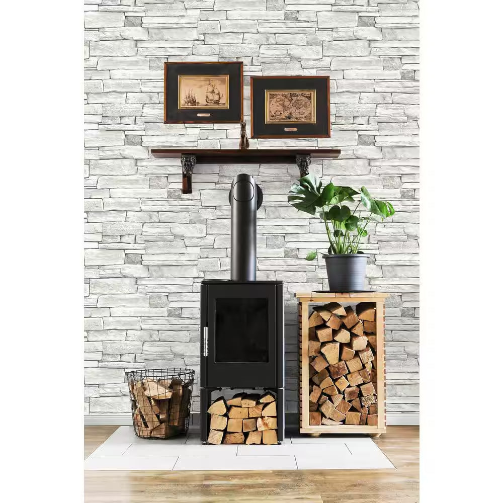 Faux Stacked Stone Peel and Stick Wallpaper Roll