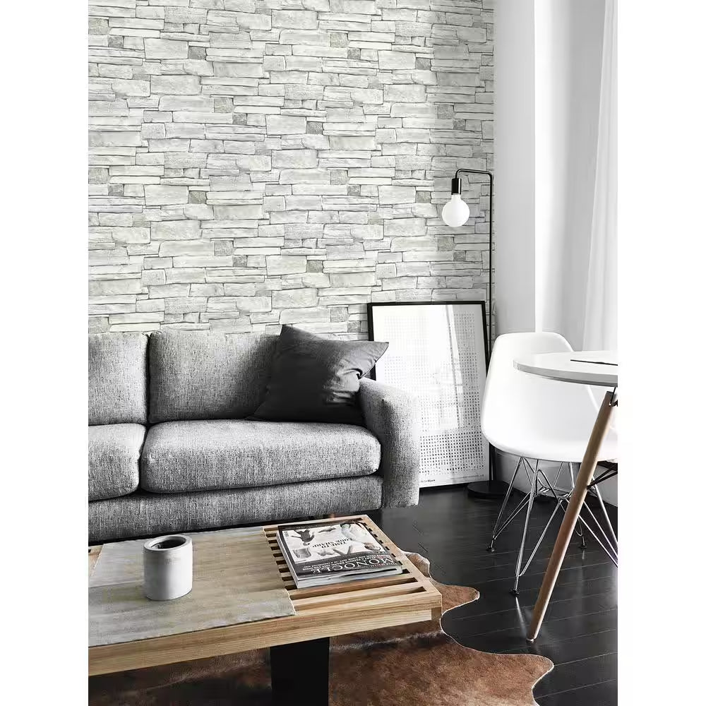 Faux Stacked Stone Peel and Stick Wallpaper Roll