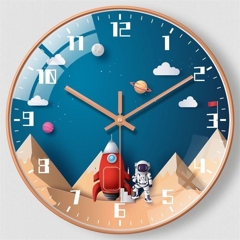 Children’s Room, Silent Wall Clock, Bedroom, Living Room, Kids Clock, Cartoon Clock, Circular Clock, Creative Clock, Quartz Clock, Elementary School, Non-Ticking Clock