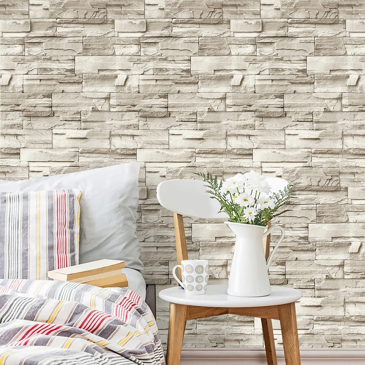 Stone Peel and Stick Wallpaper Stone Brick Contact Paper Self Adhesive Removable