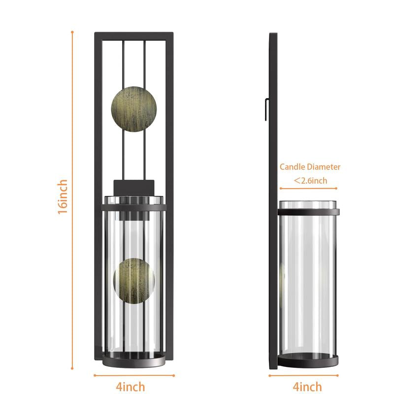 Vintage Wall Sconce Candle Holder Set – 2-Pack Hanging Decor for Bedroom & Bathroom, Flameless LED Compatible