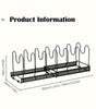 Upgraded 8-Tier Pots and Pans Organizer Rack for Kitchen Cabinets – 3 DIY Assembly Methods, Large Pot and Lid Storage Rack, Kitchen Cookware Organizer (Black)