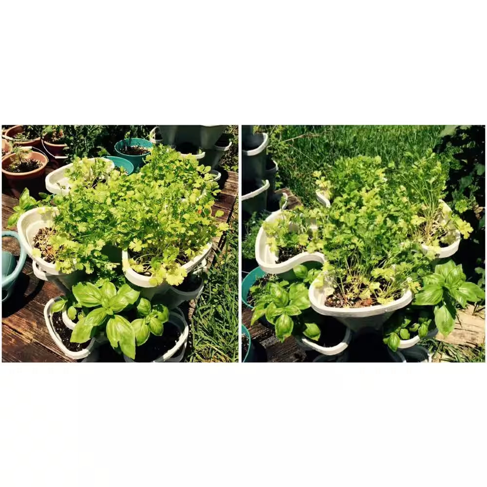 12 in X 5.5 In. Stone Plastic Vertical Stackable Planter (3-Pack)