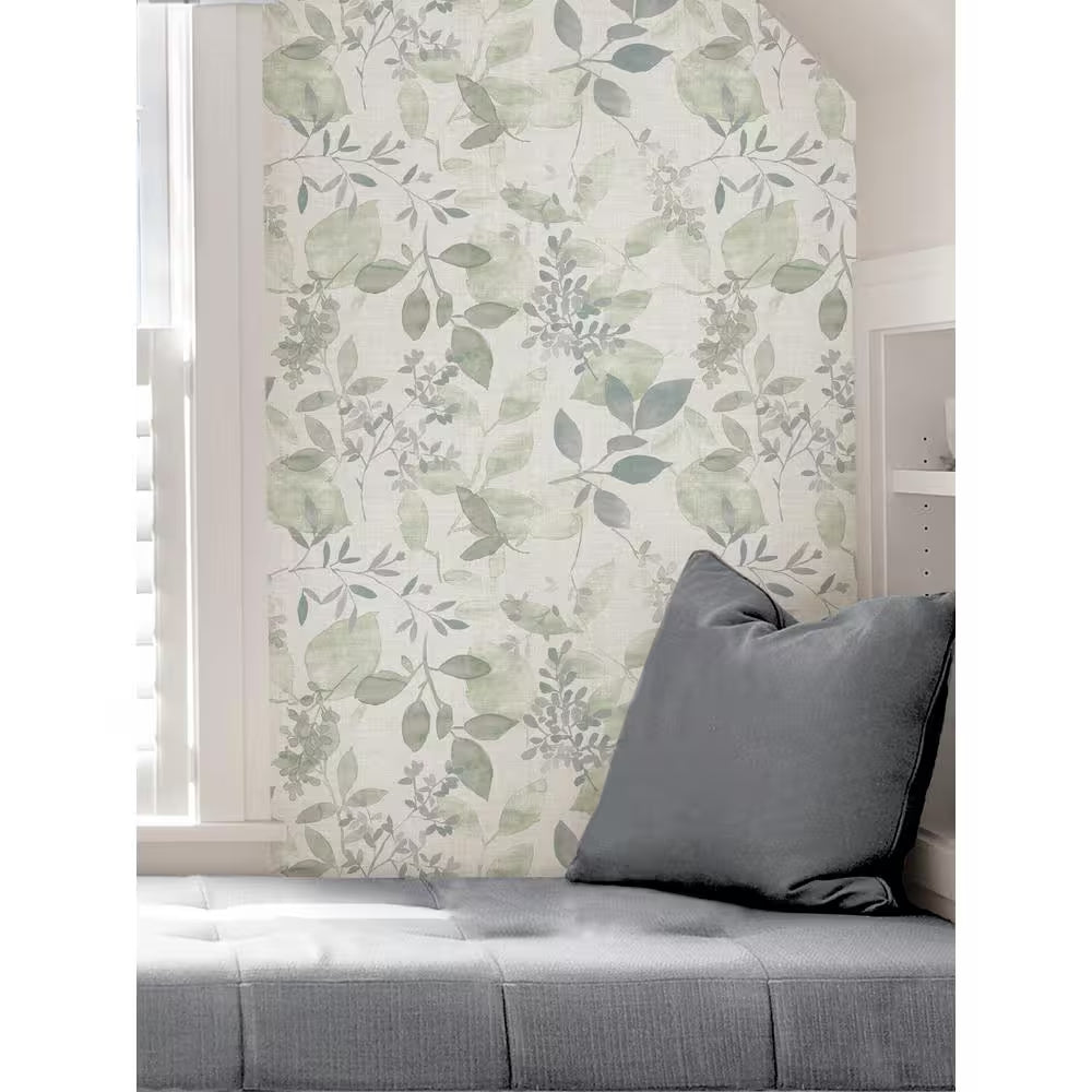 Breezy Green Vinyl Peel and Stick Wallpaper