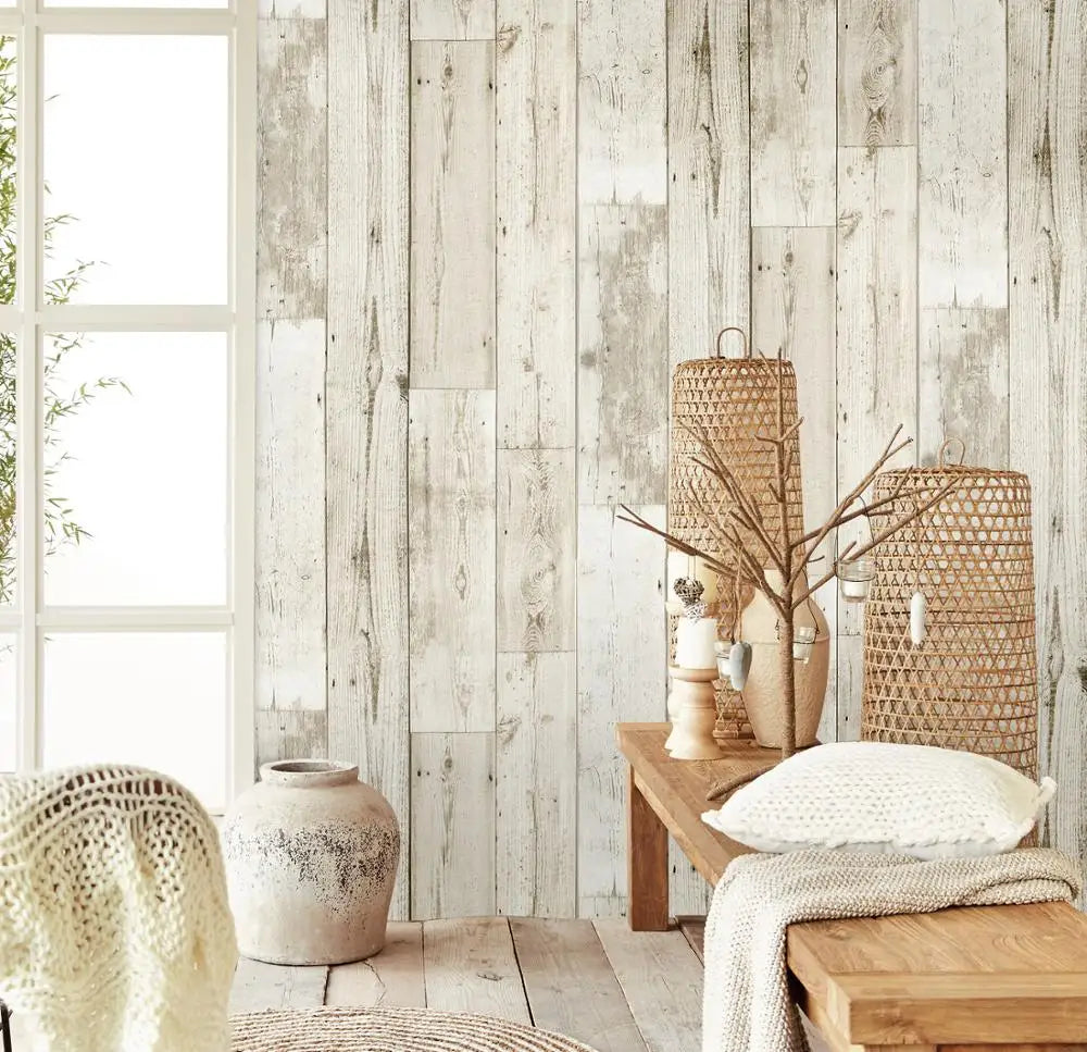 3D Vintage Wood Panel Peel and Stick Wallpaper for Walls