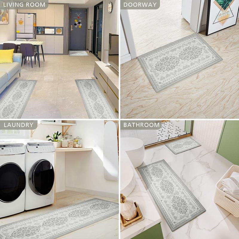 Kitchen Rug Set of 3 – Non-Slip, Washable Floor Mats for Kitchen, Bathroom & Laundry