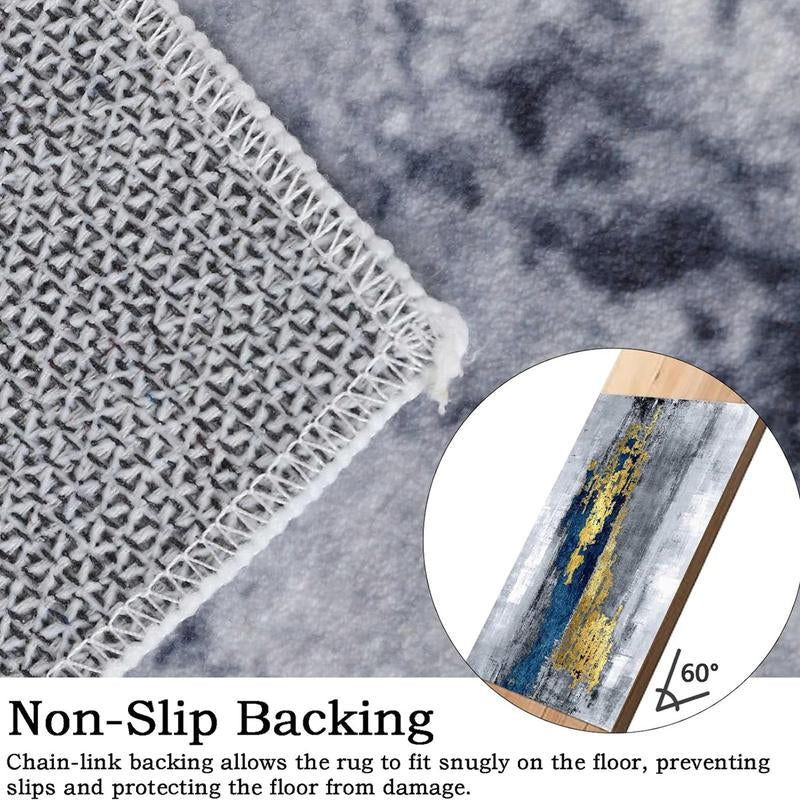 FINOREN Imitation Velvet Carpet  Non Slip Area Rug for Living Room, Entryway, Bedroom, Kitchen and Corridor - Lightweight Mat, Machine Washable Low Pile Rugs