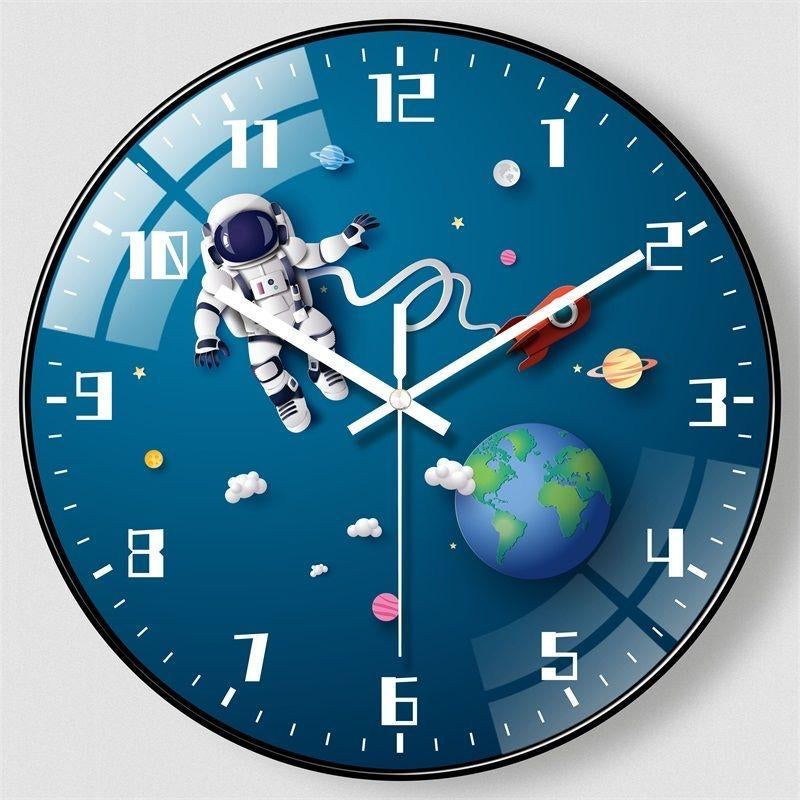 Children’s Room, Silent Wall Clock, Bedroom, Living Room, Kids Clock, Cartoon Clock, Circular Clock, Creative Clock, Quartz Clock, Elementary School, Non-Ticking Clock
