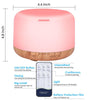 Essential Oil Diffuser, 500ml Essential Oil Diffuser, Aromatherapy Diffuser with Timer and 7 Ambient Lights No Water Auto Off, Diffuser Large Room Home Office
