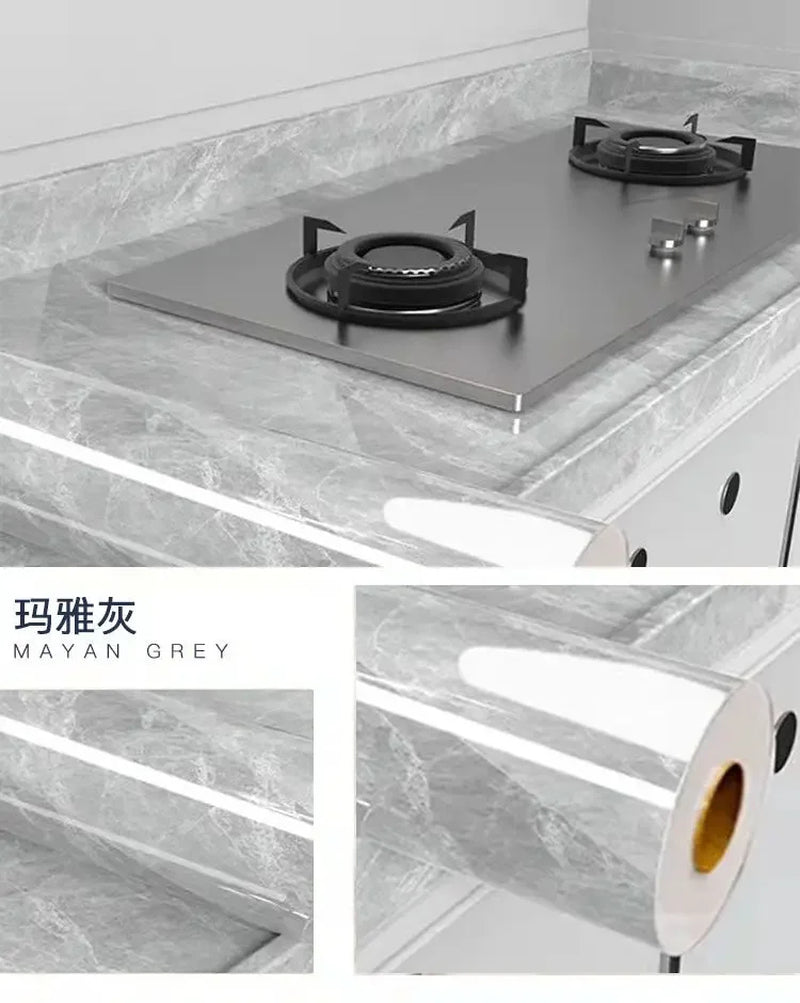 20M Marble Self Adhesive Waterproof Wallpaper for Kitchen Cabinet Oil Proof Mould Proof Modern Style Bathroom Decoration Wall