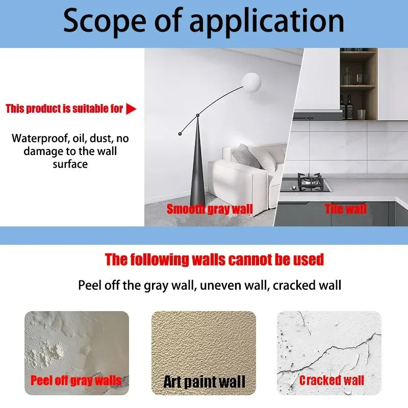 Heat-Resistant Anti-Oil Transparent Kitchen Wall Protector Film – Electrostatic Adhesive-Free Peel and Stick wallpaper Sticker