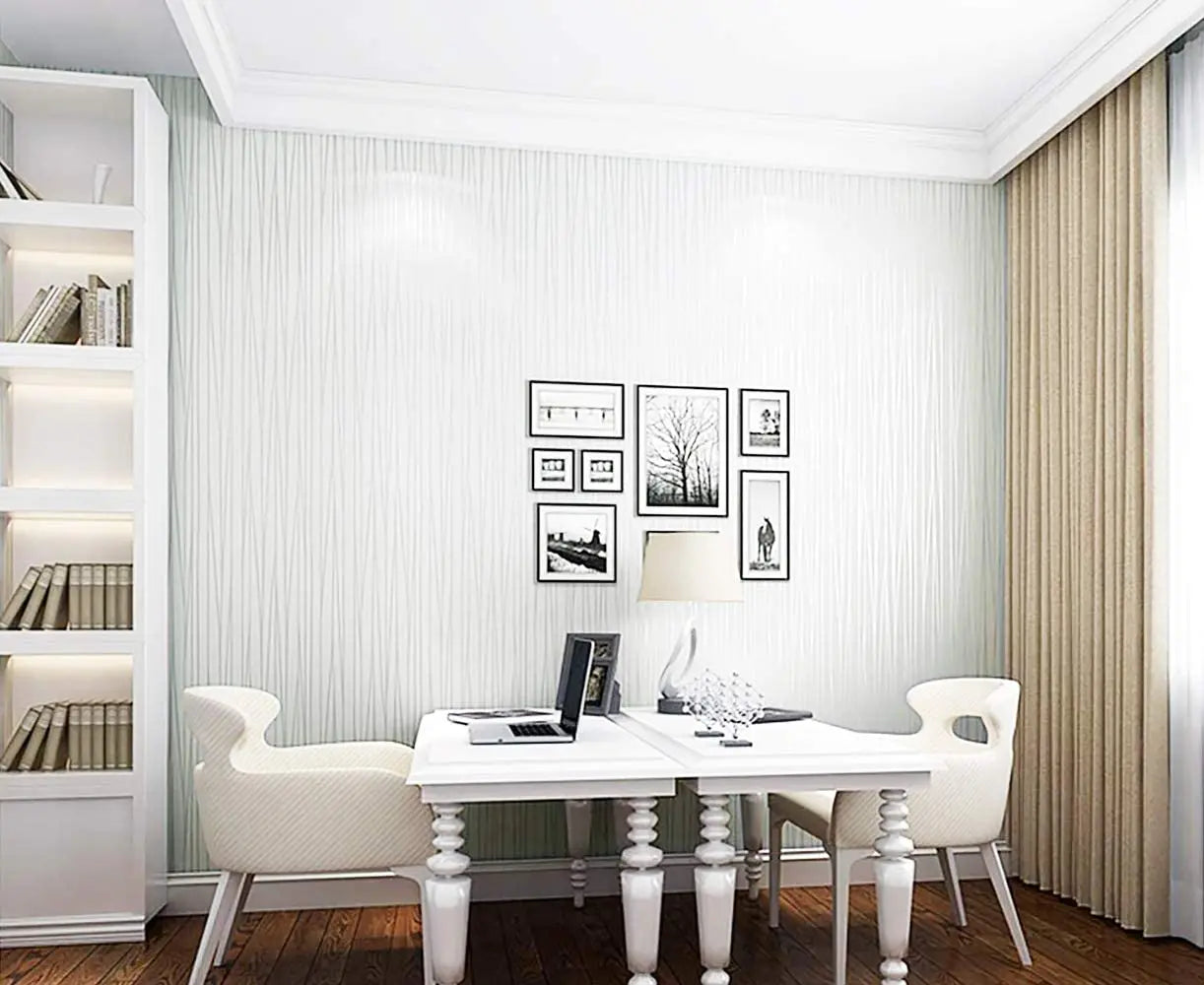 White Stripe Self Adhesive Waterproof Peel and Stick Wallpaper