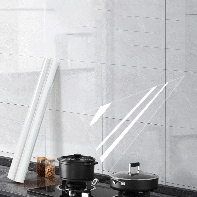 Kitchen oil-proof wall sticker wall protection film stove cabinet heat-resistant self-adhesive waterproof decorative film