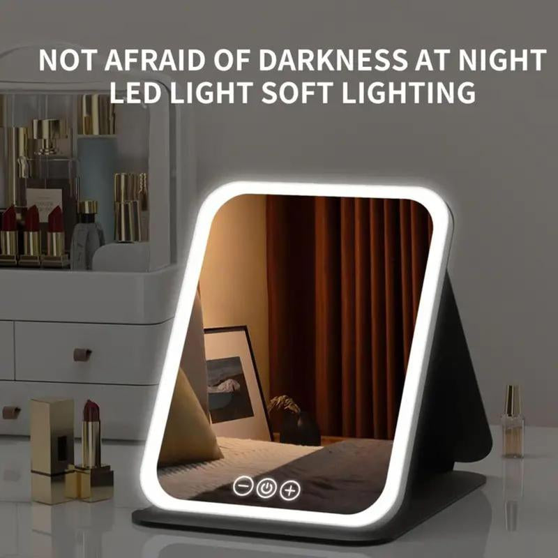 LED makeup mirror, portable mirror, foldable with light, makeup mirror, desktop fill light, student dormitory office mirror, ins high-value light #TOP PICKS