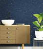 Upon A Star Navy Vinyl Peel & Stick Wallpaper Roll (Covers 28.18 Sq. Ft.)