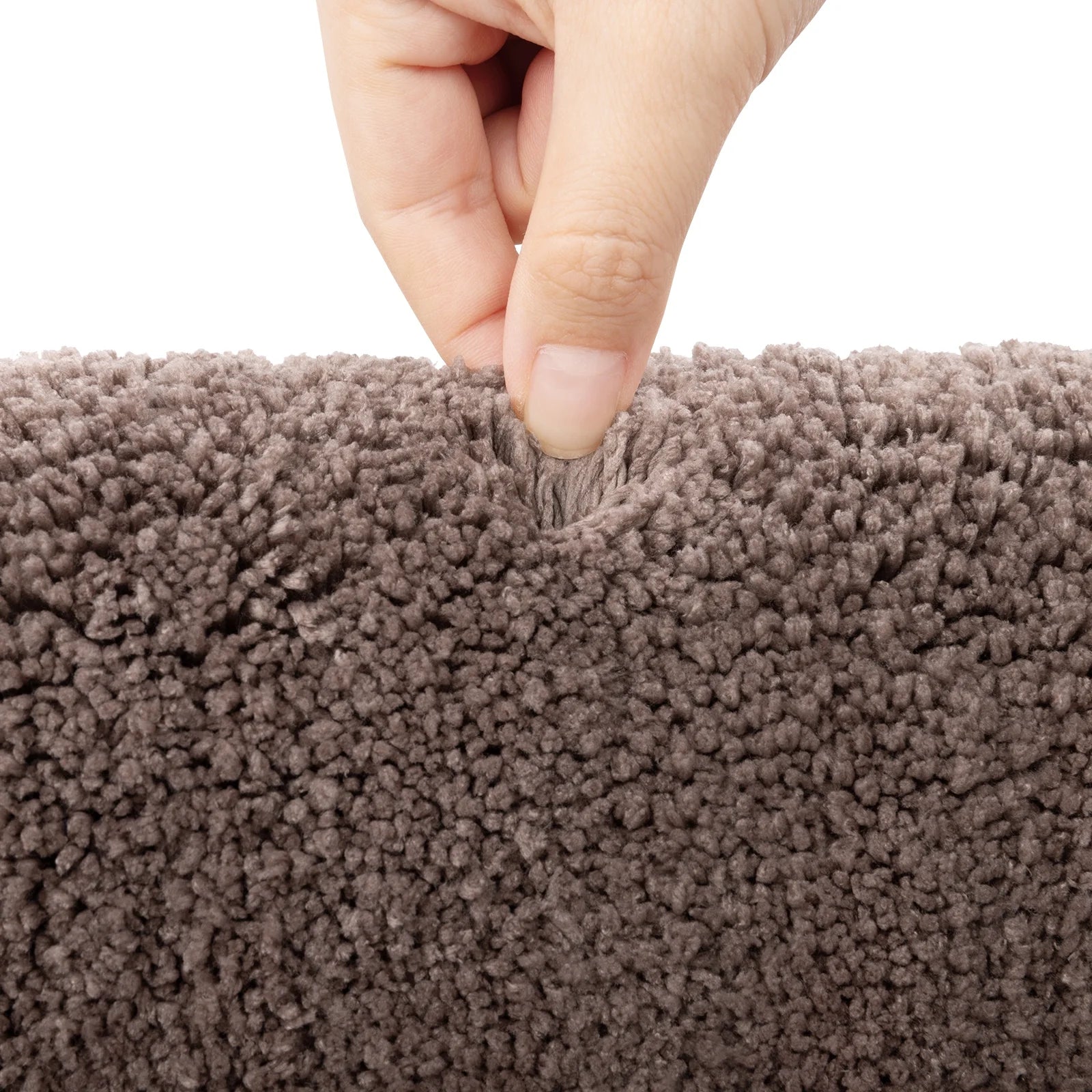 Bathroom Rugs Set of 4 Piece, Bath Mats, Microfiber Non Slip Shaggy Ultra Soft Bathroom Runner with U Shaped Contour Toilet Mat for Bathroom, Shower Inside Floor, Brown