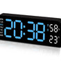 USB & Battery Digital Wall Clock – Large LED Display with Temperature, Date & Week, Multifunctional Alarm for Home