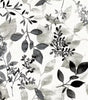 Black Breezy Floral Botanical Vinyl Peel and Stick Wallpaper Roll