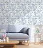 Vintage Blue and White Floral Botanical Vinyl Peel and Stick Wallpaper