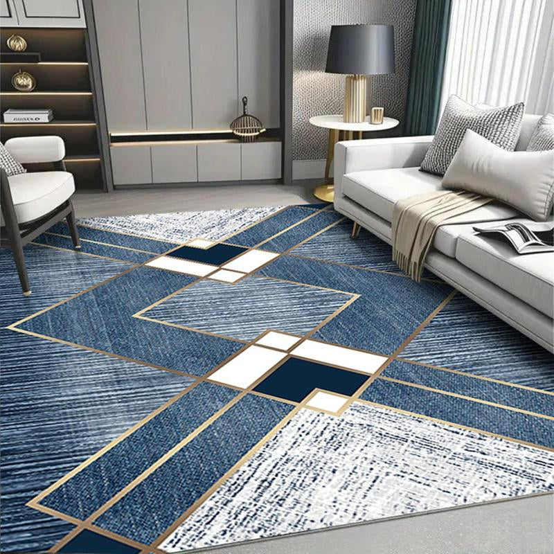 FINOREN Imitation Velvet Carpet  Non Slip Area Rug for Living Room, Entryway, Bedroom, Kitchen and Corridor - Lightweight Mat, Machine Washable Low Pile Rugs