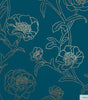 Metallic Black and White Peonies Vinyl Peel and Stick Wallpaper Roll