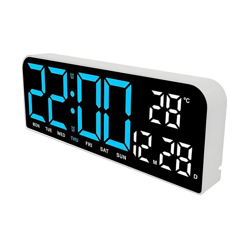 USB & Battery Digital Wall Clock – Large LED Display with Temperature, Date & Week, Multifunctional Alarm for Home