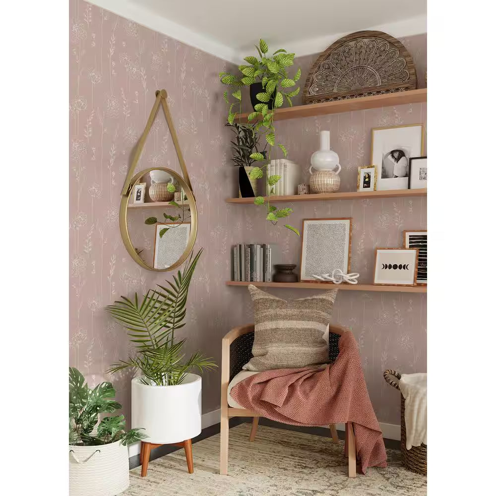 Pink Maisey Peel and Stick Wallpaper