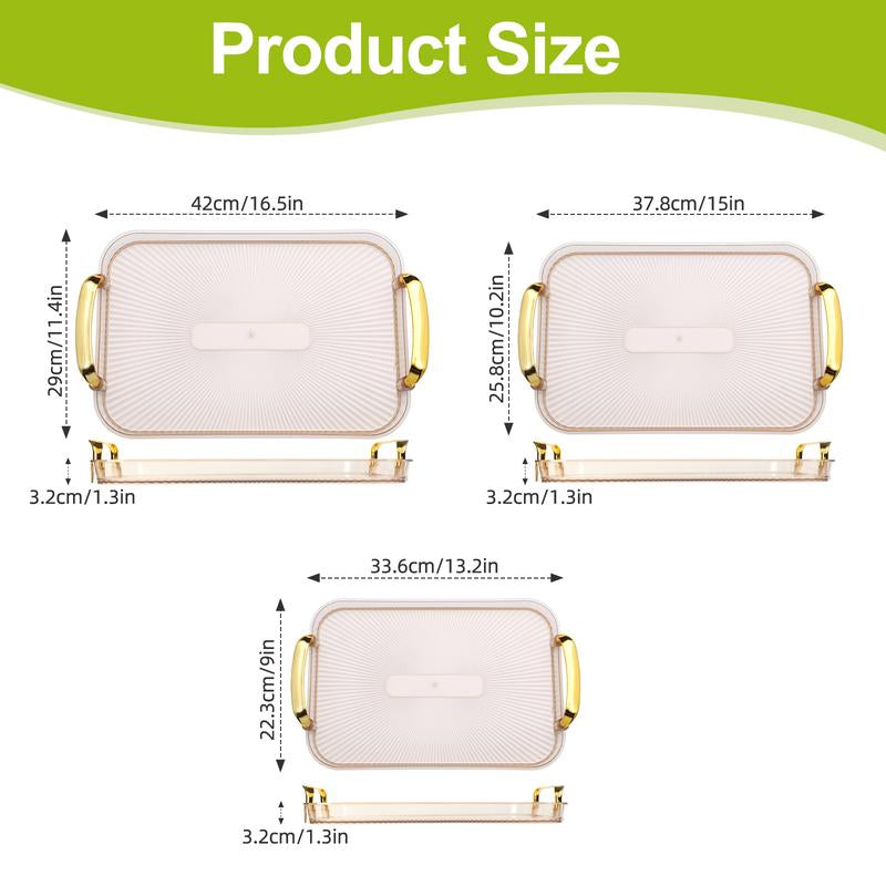 Set of 3 Plastic Serving Trays – Multi-Purpose Food Platters for Vegetables, Fruits, Snacks, Desserts, Cheese, and Party Displays – Ideal for Holidays, Gatherings & Thanksgiving