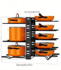 Upgraded 8-Tier Pots and Pans Organizer Rack for Kitchen Cabinets – 3 DIY Assembly Methods, Large Pot and Lid Storage Rack, Kitchen Cookware Organizer (Black)
