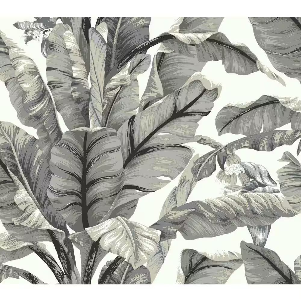 Banana Leaf Blue/Green Premium Peel and Stick Wallpaper Roll (Covers 45 sq. ft.)