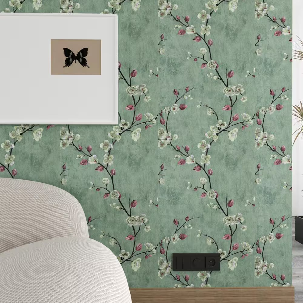 Green Peel and Stick Wallpaper Self Adhesive Wall Paper Removable Wallpaper Roll (2-Roll, 17.7 in. W x 118.11 in. L)