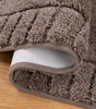 Bathroom Rugs Set of 4 Piece, Bath Mats, Microfiber Non Slip Shaggy Ultra Soft Bathroom Runner with U Shaped Contour Toilet Mat for Bathroom, Shower Inside Floor, Brown