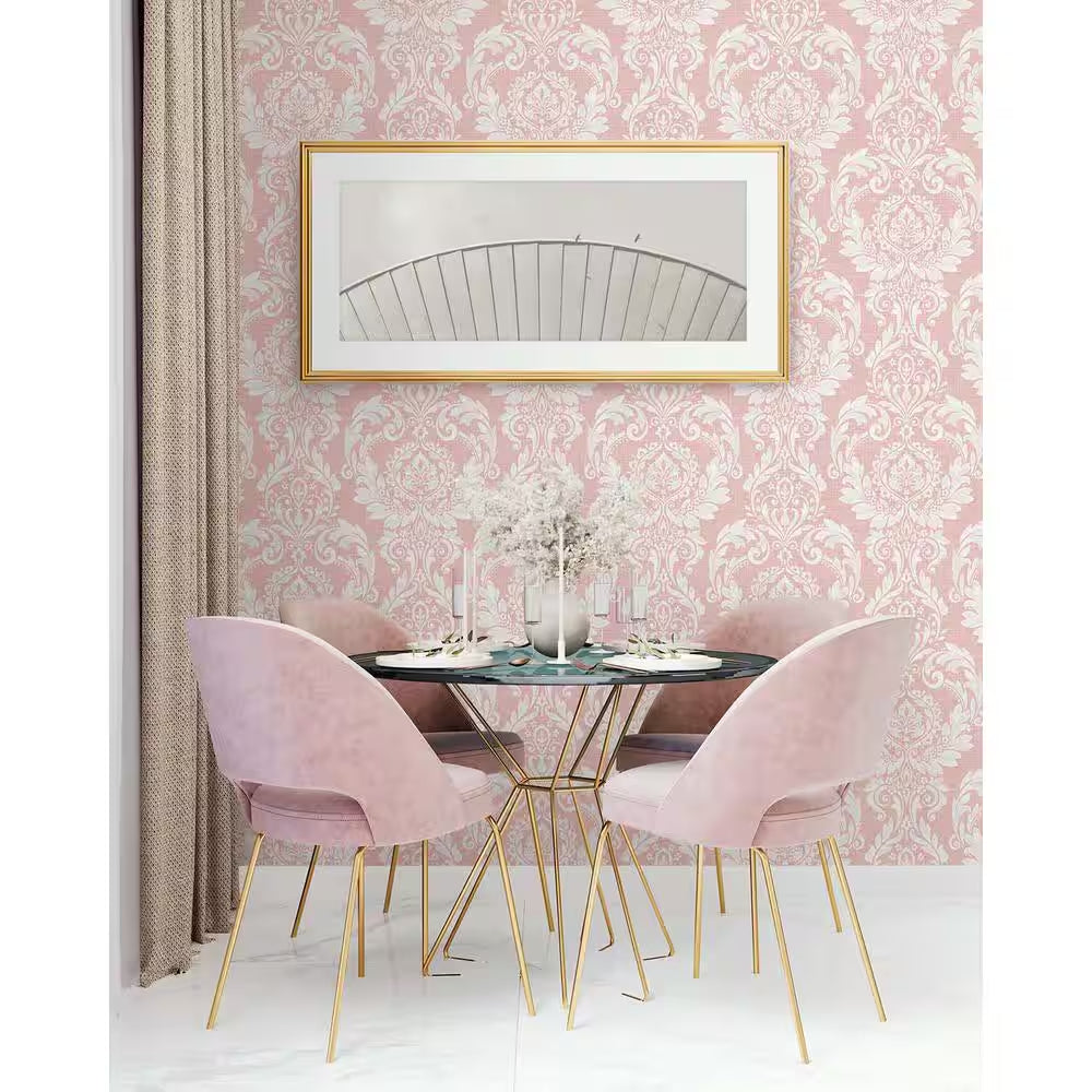 Light Pink Cora Damask Vinyl Peel and Stick Wallpaper Roll (Covers 30.75 sq. ft.)