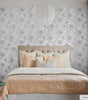 Metallic Black and White Peonies Vinyl Peel and Stick Wallpaper Roll