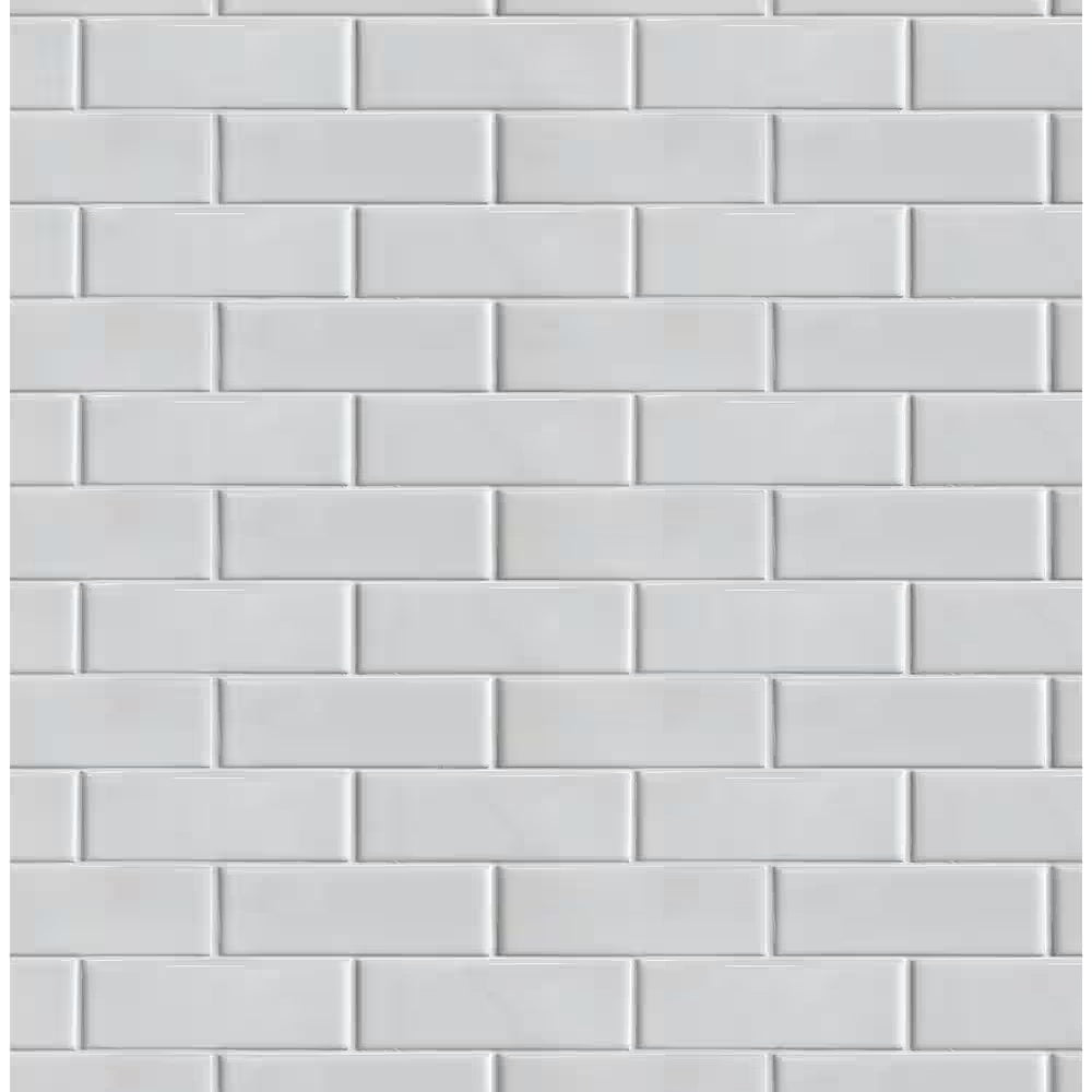 White Subway Tile Vinyl Peel and Stick Wallpaper Roll (Covers 30.75 Sq. Ft.)
