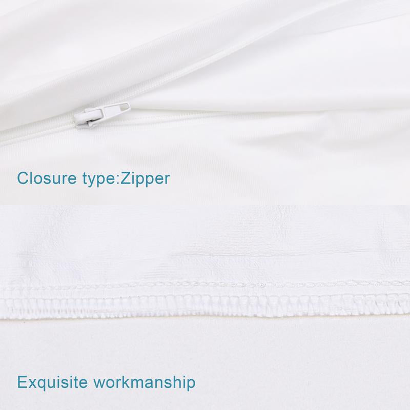 Bedsum Luxury 4 Pack Waterproof Pillow Protector with Zippered Closure,Hypoallergenic-White