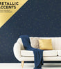 Upon A Star Navy Vinyl Peel & Stick Wallpaper Roll (Covers 28.18 Sq. Ft.)
