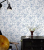 Vintage Blue and White Floral Botanical Vinyl Peel and Stick Wallpaper