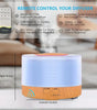 500ml Ultrasonic Aroma Diffuser + 6 Essential Oils | Quiet Humidifier, Air Purifier, 7 LED Colors, Auto-Off Safety, Wood Grain Design for Home, Bedroom & Large Rooms