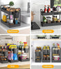 3 Pack Under Sink Organizers And Storage With Dividers,2-Tier Bathroom Organizers and Storage,Kitchen Organization,Cabinet Organizer With Hooks,Hanging Cup,Dividers,Handles