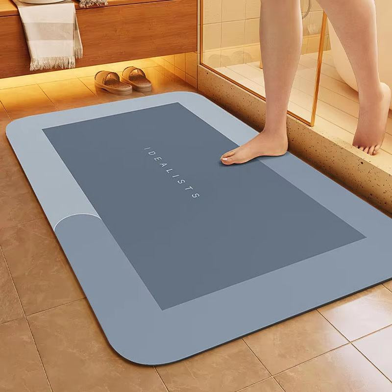 Quick-Dry & Mildew-Resistant Bathroom Mat – Ultra-Absorbent, Non-Slip, Machine Washable Geometric Rug for Bathroom, Kitchen & Laundry Room