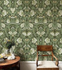 Green Boho Floral Peel And Stick Wallpaper Waterproof Symmetrical Flower Self Adhesive Wall Decor Removable PVC Cabinet Sticker