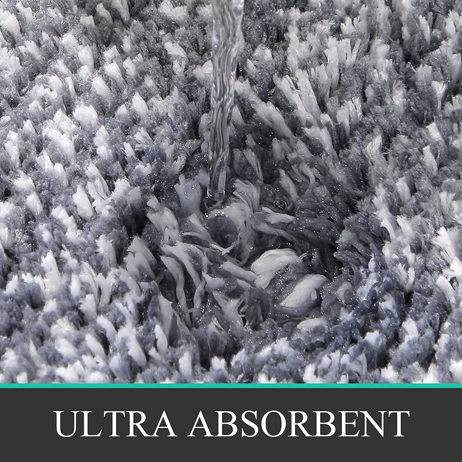 Traditional 4 Piece Microfiber Washable Bathroom Rug Set, Grey