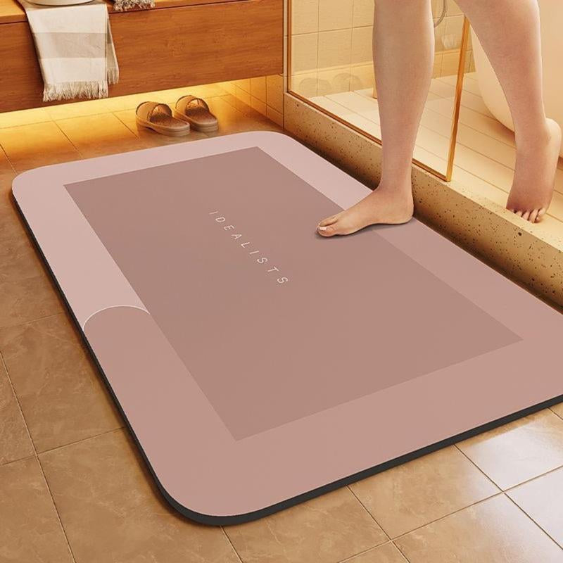 No More Wet Floors! Ultra-Absorbent Bath Mat - Fast Drying, Non-Slip, Machine Washable - Mildew-Resistant for Shower & More