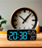 USB & Battery Digital Wall Clock – Large LED Display with Temperature, Date & Week, Multifunctional Alarm for Home