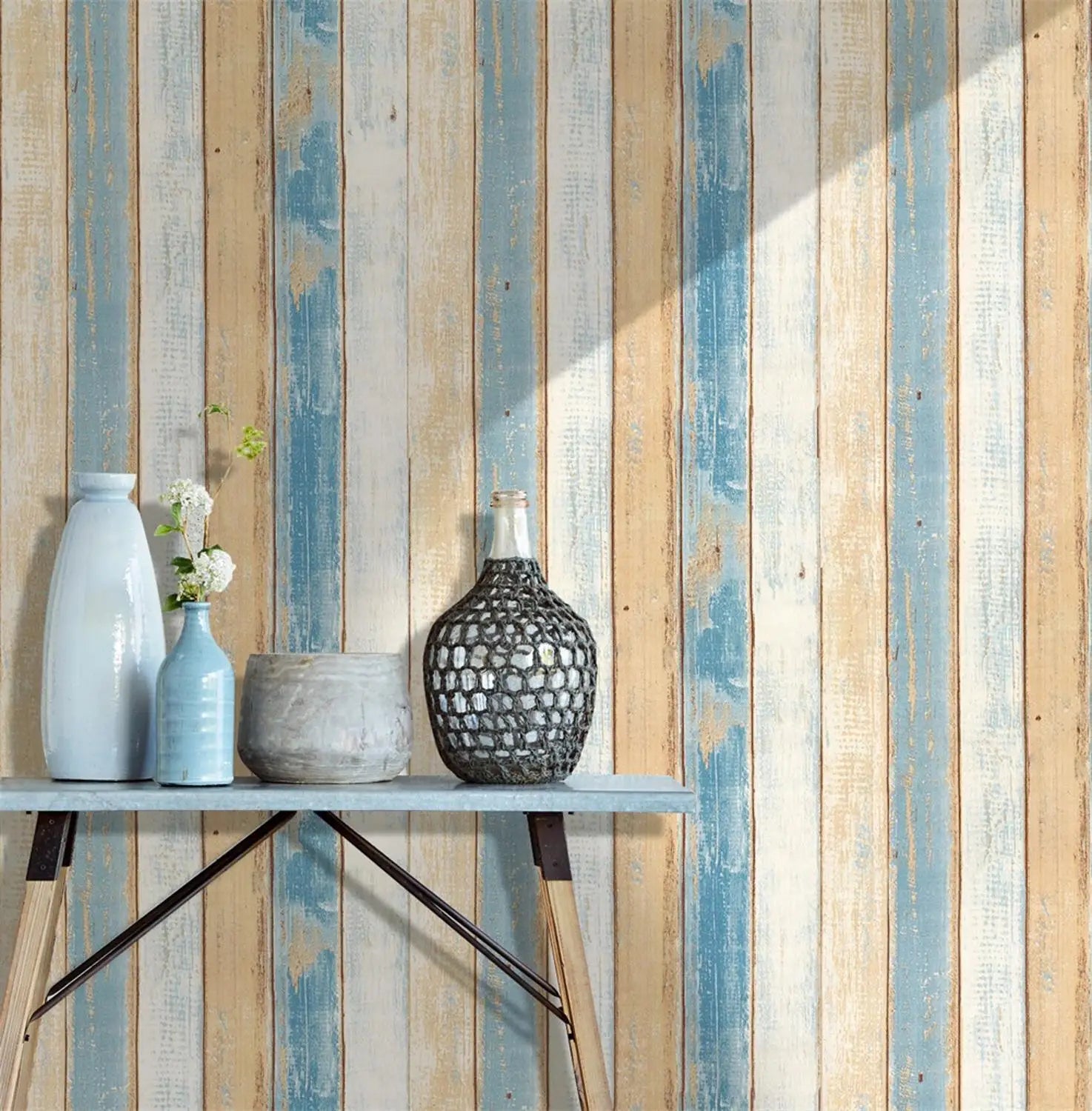 3D Vintage Wood Panel Peel and Stick Wallpaper for Walls