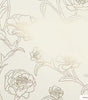 Metallic Black and White Peonies Vinyl Peel and Stick Wallpaper Roll