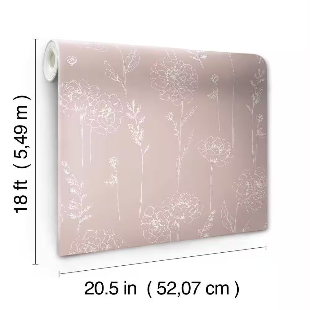 Pink Maisey Peel and Stick Wallpaper