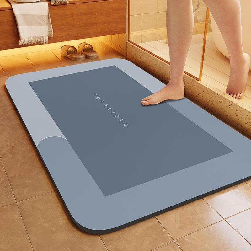 No More Wet Floors! Ultra-Absorbent Bath Mat - Fast Drying, Non-Slip, Machine Washable - Mildew-Resistant for Shower & More