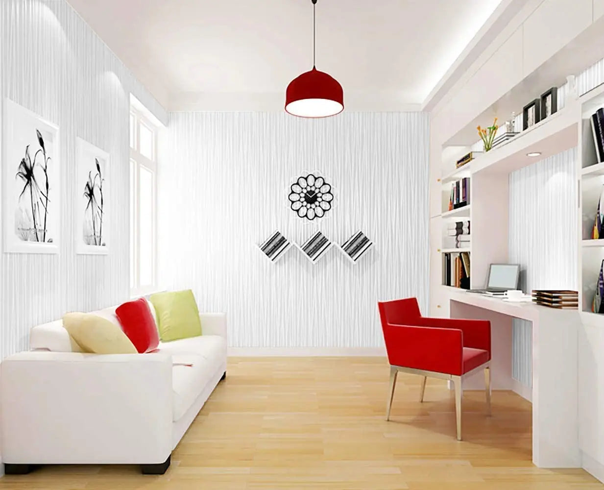 White Stripe Self Adhesive Waterproof Peel and Stick Wallpaper